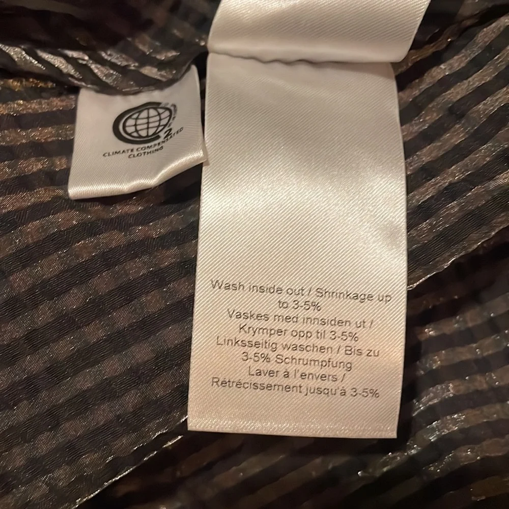 NWT 🖤 GANNI Seesucker Puff-Sleeve Midi Dress - Picture 12 of 12